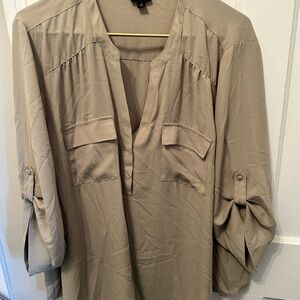 Torrid Taupe Long Sleeve Blouse